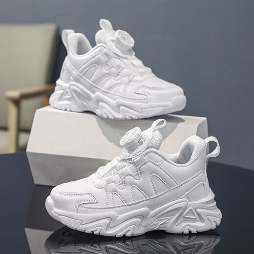 SNOOPY史努比童鞋儿童运动鞋男女童学生小白鞋秋季减震跑鞋0013A白色37