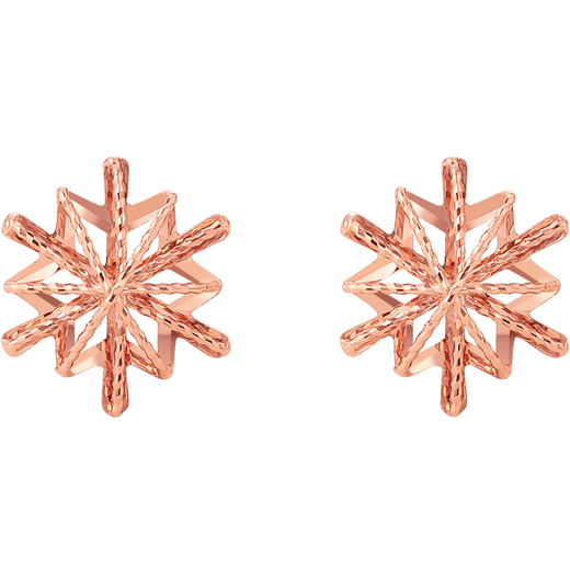 Saturday Fortune Jewelry Red 18K Gold Earrings for Women Snowflake Colorful Gold Earrings Birthday Gift for Women C0911387