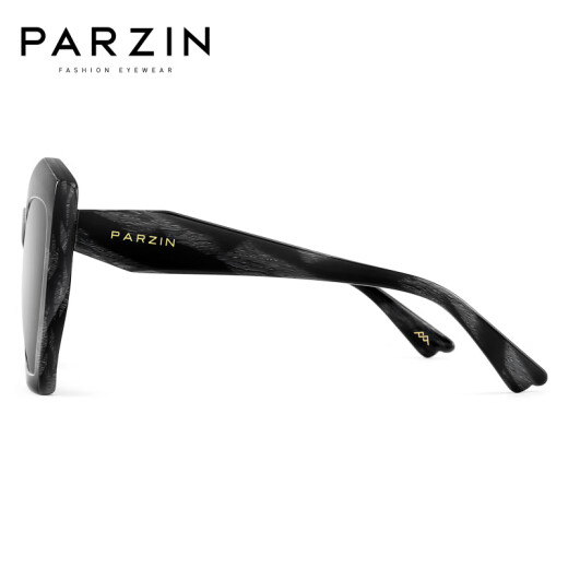 帕森（PARZIN）多边形板材大框墨镜女 防紫外线复古偏光太阳镜街拍驾驶镜 PZ9756 石纹框黑灰片