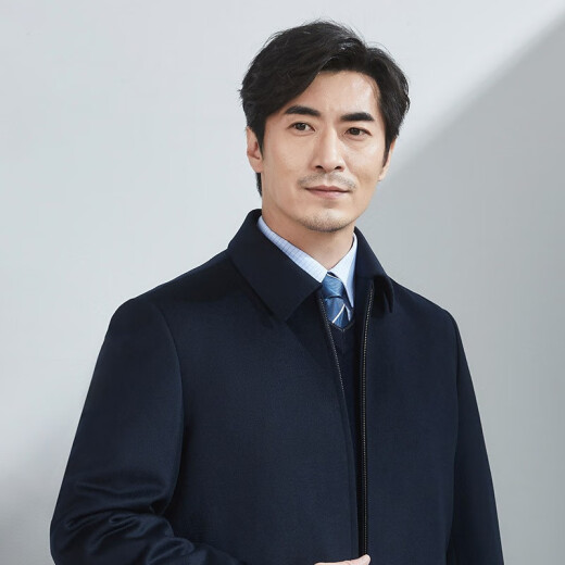 Hongdu wool jacket for men loose business formal wear rabbit fur liner detachable thickened warm middle-aged men's jacket Zanglan JT6219-1 185/100A