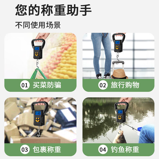 味之享手提电子秤手提秤弹簧秤小型电子秤吊钩秤电子称快递称大手柄