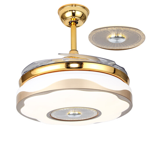 Des lumières de ventilateur invisibles Dengbao, des lumières de ventilateur électrique, du lustre à manger, du salon, de la salle à manger, de la chambre, de la maison de ventilateur moderne simple 9922 42 pouces + télécommande + 36 Changement de lumière en trois couleurs
