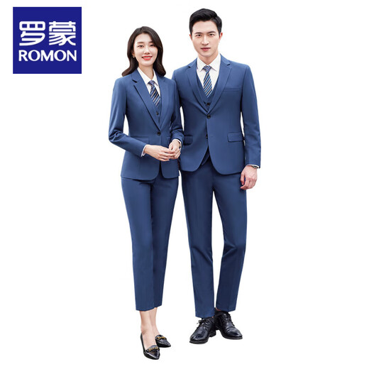Luo Meng's new BYD 4S store work clothes Dynasty.com smog blue suit suit for men and women sales jacket smog blue suit for women (suit top + pants) two 4XL