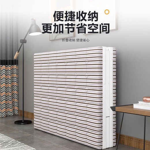 初学者 折叠床单人床家用午休床简易便携租房午睡铁床办公室硬板行军床 灰纹75cm宽 磨砂黑-加厚钢架