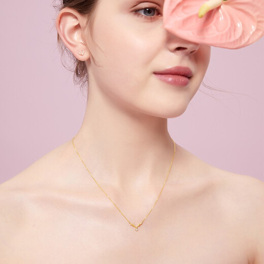 Centenary About Love 18K Gold Necklace Women's One Deer With You Necklace All the Way With You Necklace Diamond Pendant au750 Gold Necklace 18K Gold One Deer With You Diamond Necklace