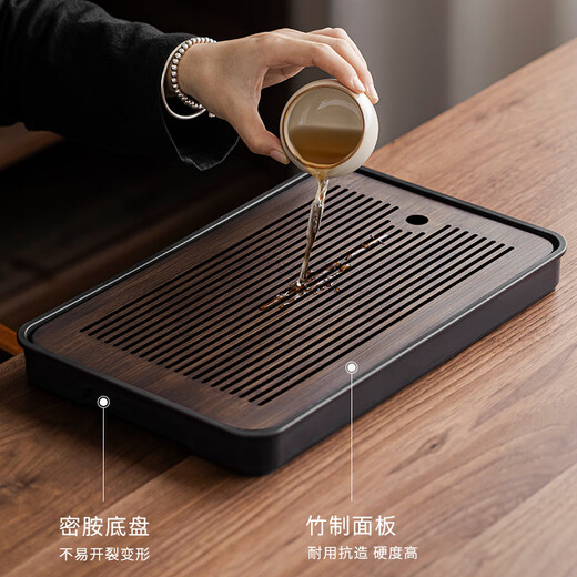 Tangfeng Ru Kiln Kung Fu Tea Set New Light Luxury High-end Tea Special Teapot Teacup Cover Bowl Tea Tray Set Qianchuan Tea Tray + Suyu Xishi Pot 12 pieces