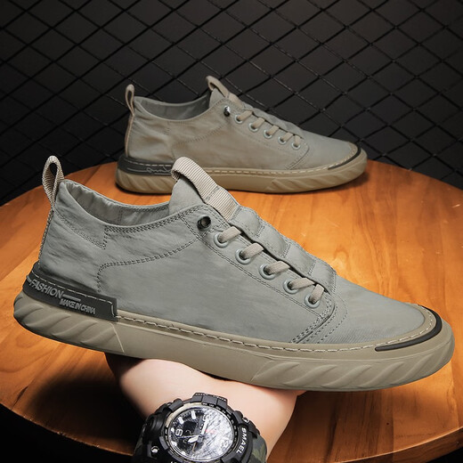 DOLLVAN2025 Frühling und Sommer neue Herrenschuhe wasserdicht, Anti-Skating, atmungsaktiv, lässig, faul einbeinig, modisch und vielseitig, Sneakers W838 grün 41