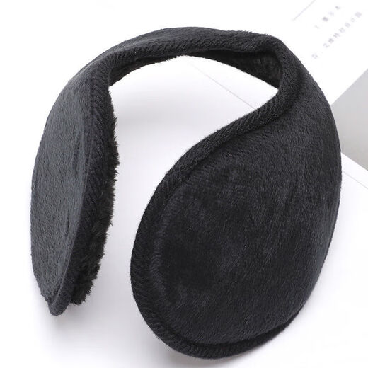 [Fleece Earmuffs] Earmuffs for Men Winter Warmth Ear Protection Earbags Outdoor Warming Earmuffs Foldable to Protect from the Cold Small Ordinary Style [1 Pack] Black 1 Piece