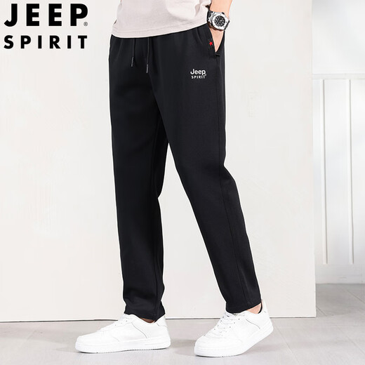 Jeep (Jeep) повседневные брюки для мужчин летней новой модной марки тонкие спортивные брюки больших размеров чистые хлопковые брюки SP7131 черные брюки для ног M Рекомендованные 100-120 JIN [JIN равно 0,5 кг]