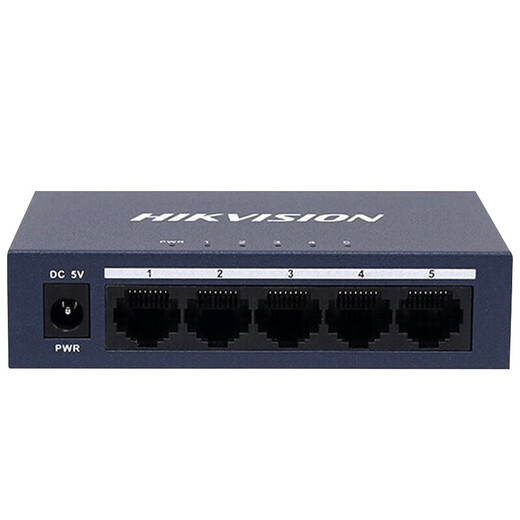 海康威视（HIKVISION）5口8口16口24口铁壳百兆千兆交换机非网管传输监控器安防设备网络分流器集线转换器网线分线器 [5口百兆钢壳高品质] DS-3E0105-E