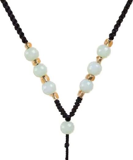 Rongxia men and women jade pendant pendant lanyard hand-woven jade pendant rope agate necklace rope halter neck rope jade rope 03 red