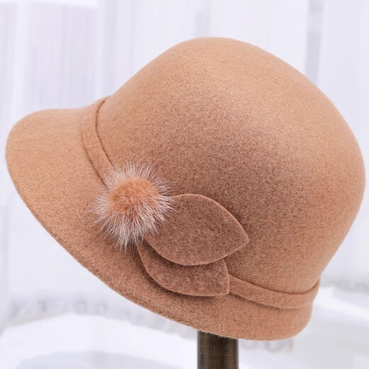 Yaoxin autumn and winter middle-aged and elderly hats women's woolen hats for the elderly and mothers winter warm hats for grandmothers and old ladies hats black one-size-fits-all