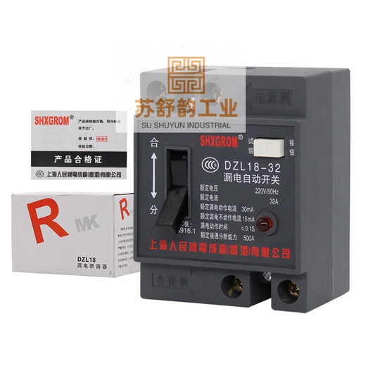 Shanghai People's DZL18-/20A leakage protector cable tray suitcase two-phase leakage switch construction site 2P 32A