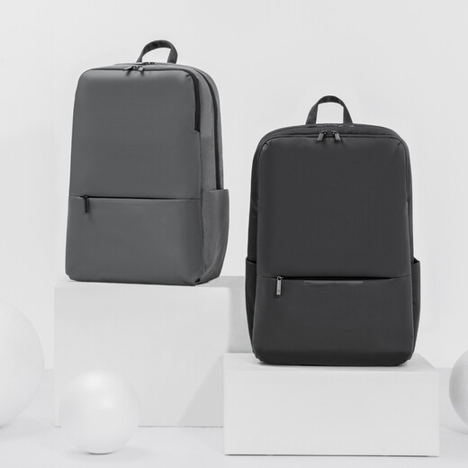 Xiaomi (MI) classic business backpack simple laptop backpack male and female student schoolbag dark gray