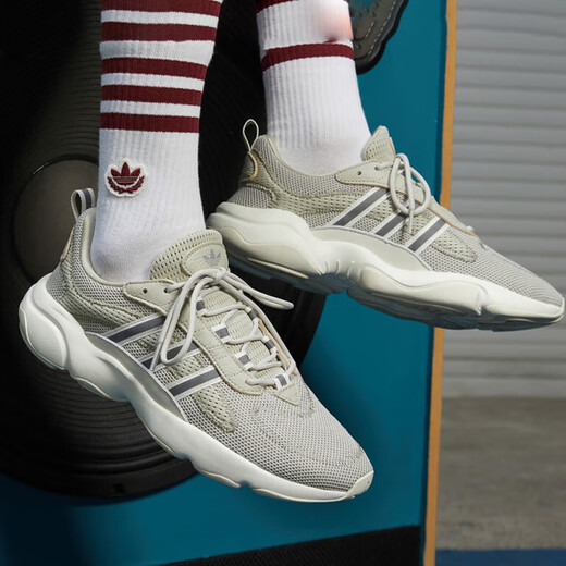 阿迪达斯 （adidas）三叶草男鞋女鞋夏季运动鞋网面透气跑步鞋复古老爹鞋休闲鞋JQ3927 JH7354/灰绿 41