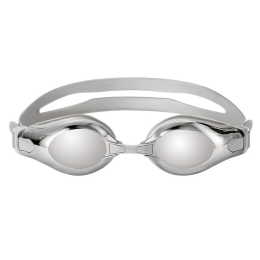 Gafas de natación galvanizadas YINGFA, impermeables y antivaho, revestimiento brillante, equipadas con tapones para los oídos con agente antivaho, montura grande clásica y cómoda Y2800M, revestimiento gris (con agente antivaho + tapones para los oídos)