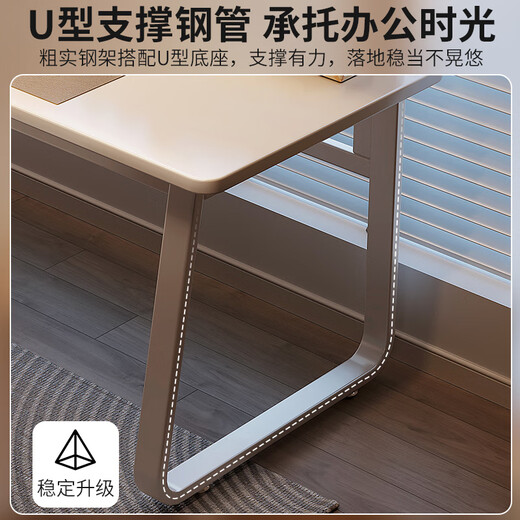 Yumei Times Desk Bedroom Student Study Writing Study Desk Cream Style Home Simple Desktop Computer Desk Office Desk With Bookshelf-Cream White-100cm