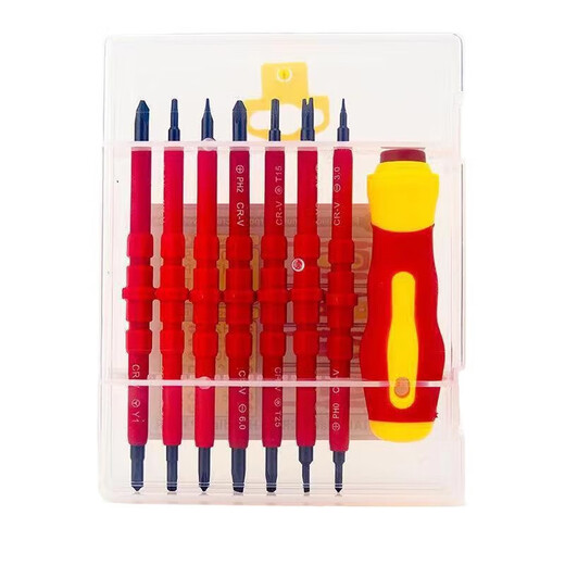 Herramientas para computadora portátil Destornillador multifuncional Juego aislado 15 en 1 para desmontaje y reparación en el hogar Destornillador de doble cabeza Combinación de puntas de doble propósito Cruz de una palabra Juego de reparación aislado 8 en 1 2 juegos