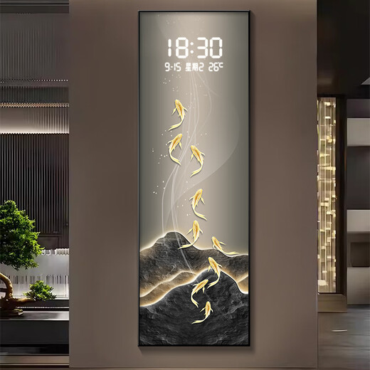 Xiaoxiao Painting Clock Light Luxury Jinshan Jiuyu Cache Large-size Electric Meter Box Decoration DQ4873 Living Room Electrical Switch Box Covering DQ4873 47 inches 40*120cm [Can cover 30*110]