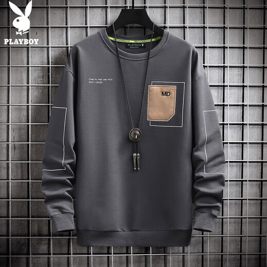 Playboy (Playboy) Logo Sweatshirt Herren 2023 Herbst Neuer runden Hals Top Herren Lose langärmelig