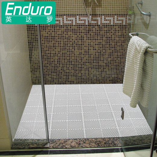 Indaro Indaro Bathroom Non-slip Shower Bath Children's Swimming Pool Cuttable Hollow Hydrophobic Bathroom Toilet Mat White 9 pieces 30cm*30cm*9 pieces without edges