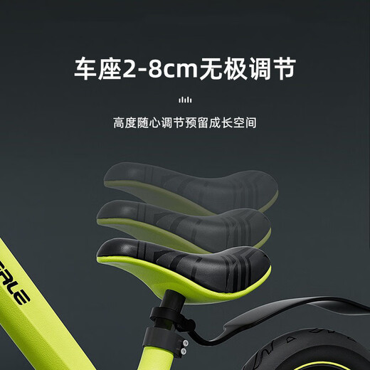 ZINB ANG Children 1-3-6 years old without pedal balance bike for men and women babies and children bicycle slippery stroller scooter fluorescent green [upgraded shock absorbing pneumatic wheel + air cylinder] 14 inches [100-130cm]