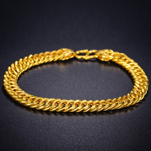 Bini 999,9 Fuß Gold Armband, klassisches Pferdpeitsche Paar, Männer -Gold -Handschmuck, Jeansarmband, Männer- und Frauenarmband -Chef 10.10g Fuß Gold 17 cm 5,8 mm