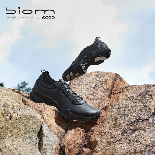 ECCO BIOM sports shoes for men, breathable low-top running shoes, outdoor cross-country shoes, Huang Jingyu's same style, Jianbu C 800424, black 80042401001 39