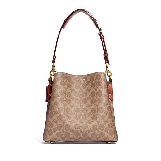 
CoaCH (COACH) women's bag Willow 22 classic LOGO printed bucket bag portable crossbody shoulder bag brown C3890B4NQ4