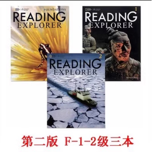 National Geographic Reading Textbook Reading explorer Second and Third Edition Student F12345 Level Complete Set Second Edition F-1-2 [Three Books]