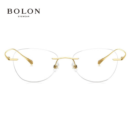 
BOLON Tyrannosaurus Glasses Frameless Butterfly Optical Mirror Titanium Myopia Glasses Frame Women's Can Benefits BT1592 B60-Gold