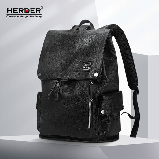 Hedener backpack men's head layer cowhide backpack business large capacity trendy casual multifunctional schoolbag travel computer bag