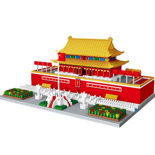 LEGO (LEGO) PEJING Tiananmen Building Block Micro-Korn-Gebäude Modell Montagespielzeug mit hohen Schwierigkeiten und riesigen Geschenke Acrylversion Suzhou Garden 4877/+Licht