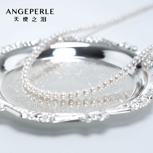 Angel's Tears 18K Gold Freshwater Pearl Necklace Millet Beads Baby Beads Clavicle Chain Birthday Gift Valentine's Day Gift for Girlfriend