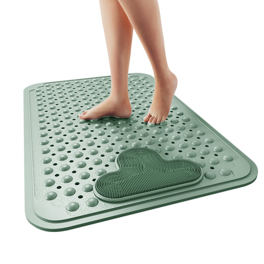 Gudie tpe bathroom non-slip mat pregnant women safety shower room anti-fall suction cup floor mat bathroom drain massage foot mat TPE Falls Green 40X70