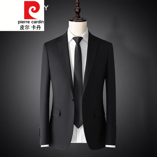 Pierre Cardin 2023 New Suit Men's Four Seasons Business Slim Fit No Ironing Trendy Casual Men's Small Suit Single Jacket Suit Jacket Navy Blue Double Button/Single Jacket/Double Slit XL 180