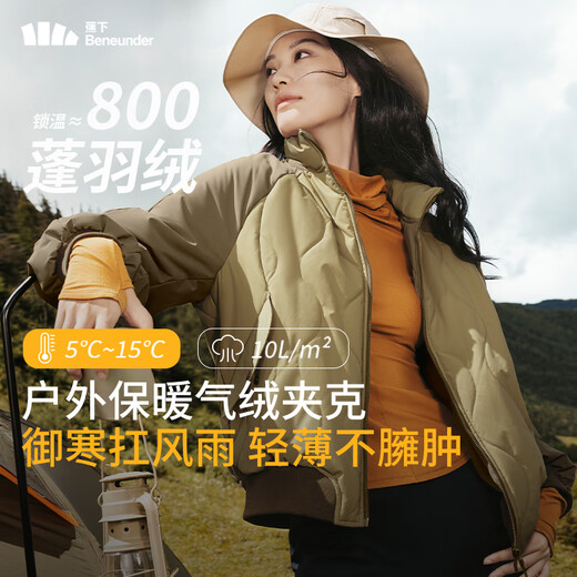 Beneunder women's air velvet jacket stand collar bomber jacket autumn and winter cotton casual outdoor warm sports windproof versatile black M