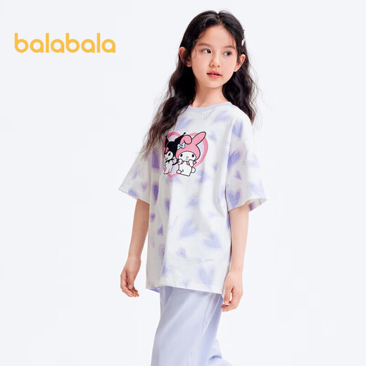 Balabala Children's Short Sleeve Girls T-Shirt 24 Summer Clothes for Middle and Older Children Sanrio IP 202224117030