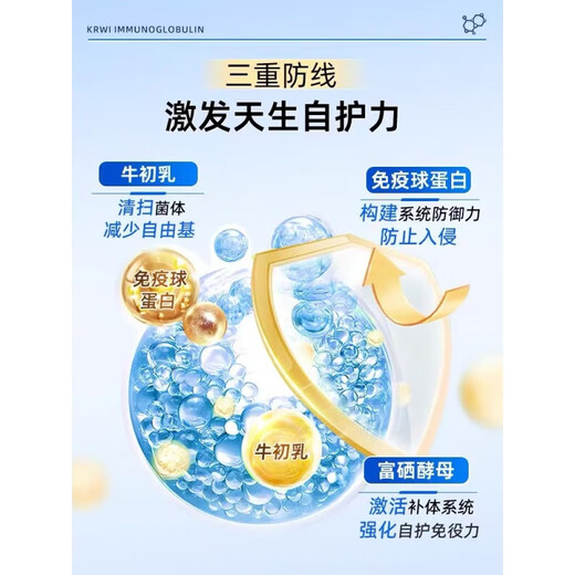 krwi免疫球蛋白有机硒增强抵抗力儿童成人体质牛初乳胶囊活力在线 [3瓶]KRWI免疫球蛋白硒胶囊60