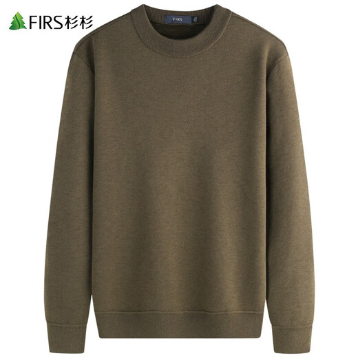 Shanshan (sapins) Pure Pull Pull Pull pour hommes pour hommes et hiver Nouveau cou rond Base de cou chaude décontractée pull épais 677 kaki L (175)