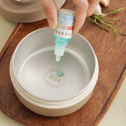 Hushen 304 stainless steel insulated lunch box insulated lunch box student office worker primary school student off-white large * 1 and small * 2 + tableware + bag