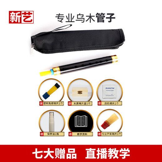 新艺新艺 专业乌木管子乐器催泪管筚篥初学者专业演奏型椭圆音孔 专业乌木大F调+8大赠品