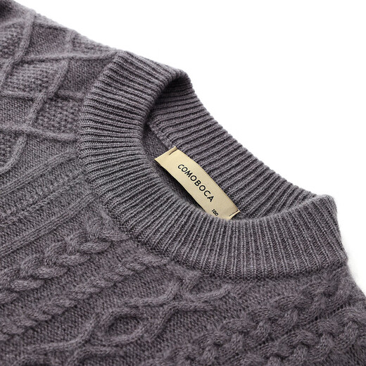 Comon Boca 2024 Herbst und Winter Festkabelkabel Kaschmir -Pullover Herren -Hälfte Grabenkragen verdickter gestrickter Pullover Rauchgrau L.