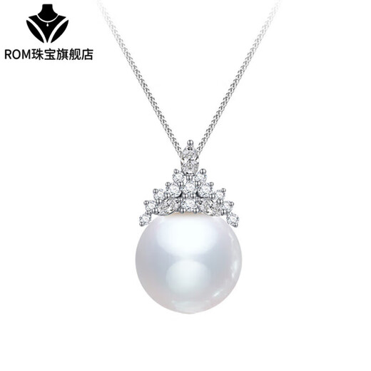 Fat Donglai's same style pearl pendant single natural freshwater necklace S925 silver large white pearl Ice and Snow Queen style white