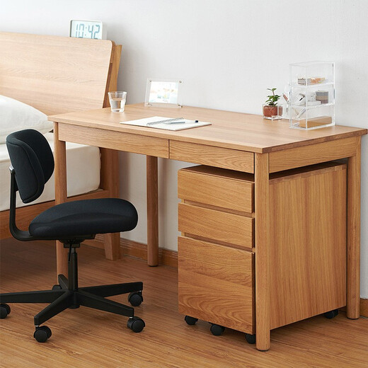 MUJI solid wood desk/(with drawer) table natural color width 120* length 60* height 75cm