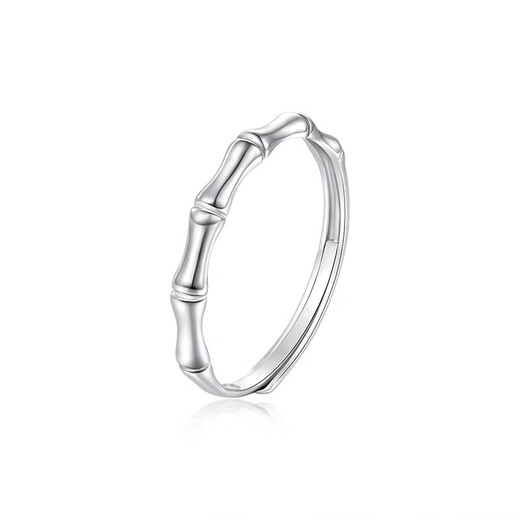 Mengjinyuan PT950 platinum ring, platinum bamboo open ring, birthday gift for girlfriend, about 2.05g-live mouth