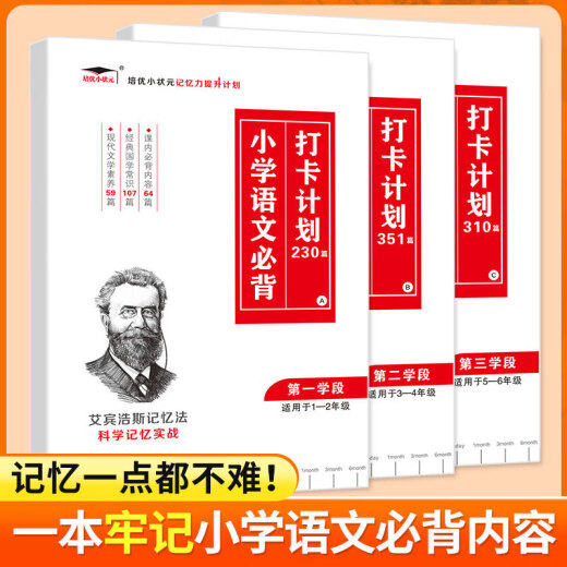 艾宾浩斯记忆法小学生背古诗词和背单词背诵打卡计划小学小古文古诗文文言文记背神器汇总表默写 小学生古诗 (古诗词186首+英语单词654例)8