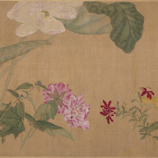Yimo Pavilion, Qing-Dynastie, Yun Shouping, hundert Blumen-Schriftrolle, die Originalwerke der Sammlung von Vogelkollektoren der Verbotenen Stadt, feiner berühmter Künstler 1: 1 Kopieren Sie das Living Room Decoration Painting [Malerei Kern] Originalgröße: 42*719 cm wasserfestes Seide Tuch