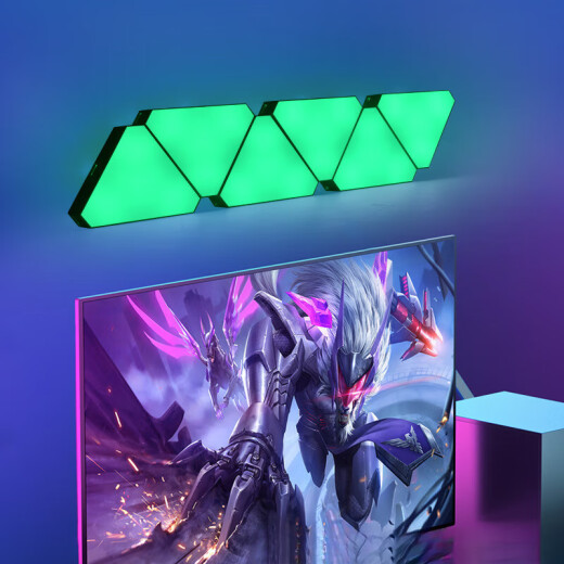 Lion Orixing Atmosphere Light E-Sports Honeycomb Intelligent Odd Light Board Background Wall Light Voice Control Induction Remote Control Hexagonal Bedroom Wall Lamp 9 Light Controllers 1 Remote Control 1 App Sound Pickup Hexagonal Bluetooth Recommended Model (Simple and Convenient)
