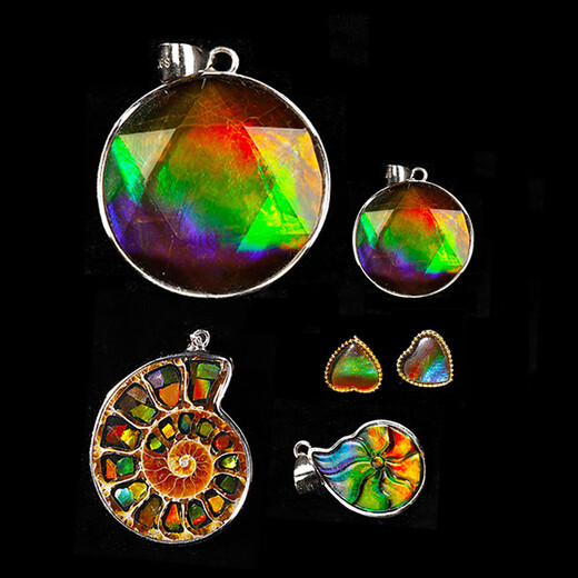 Bixiu Tang Canadian Natural Class Color Stone Pendant S925 Silver-wrapped Edge Li Juming Spot Color Snail Lucky Gem Spot Color Nine Tails Pendant